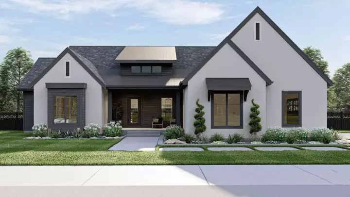 Modern Farmhouse house plans 52-609 - front exterior, 2,283 sq ft, 3 bed, 2 bath house plans | Monster House Plans