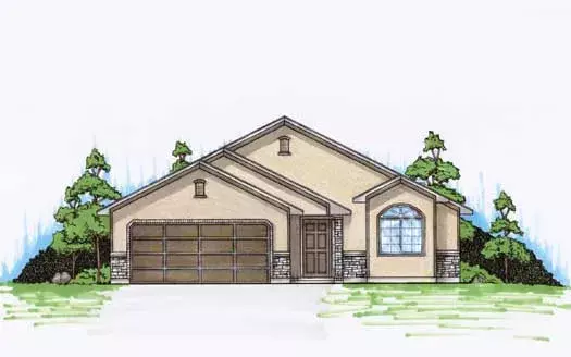 Traditional house plans 53-101 - front exterior, 1,355 sq ft, 3 bed, 2 bath house plans | Monster House Plans
