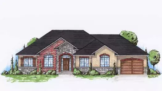 Traditional house plans 53-109 - front exterior, 1,695 sq ft, 3 bed, 2 bath house plans | Monster House Plans