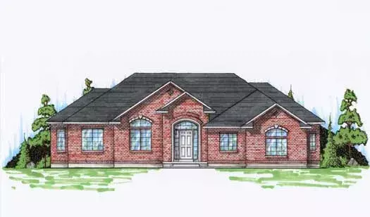 European house plans 53-113 - front exterior, 1,715 sq ft, 3 bed, 2 bath house plans | Monster House Plans