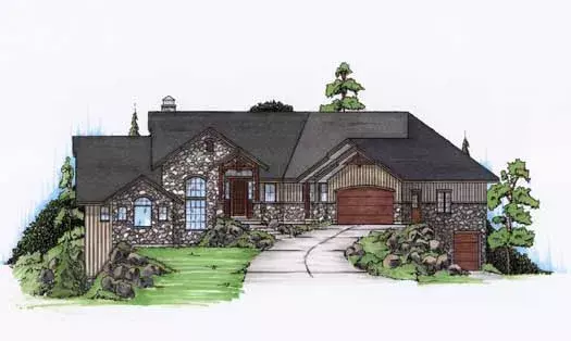 Traditional house plans 53-145 - front exterior, 2,282 sq ft, 2 bed, 2 bath house plans | Monster House Plans