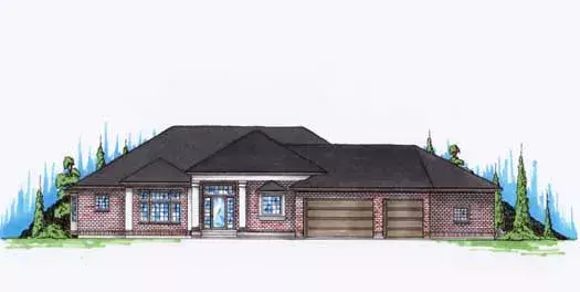 Traditional house plans 53-156 - front exterior, 2,373 sq ft, 3 bed, 2 bath house plans | Monster House Plans
