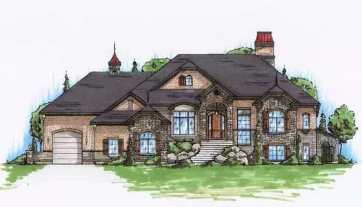 Mountain Rustic house plans 53-163 - front exterior, 2,426 sq ft, 2 bed, 2 bath house plans | Monster House Plans