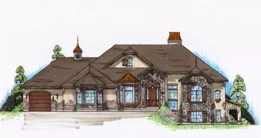 English Country house plans 53-164 - front exterior, 2,428 sq ft, 3 bed, 2 bath house plans | Monster House Plans