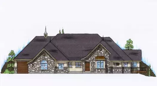 French Country house plans 53-173 - front exterior, 2,458 sq ft, 2 bed, 2 bath house plans | Monster House Plans