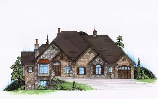 Traditional house plans 53-177 - front exterior, 2,489 sq ft, 2 bed, 2 bath house plans | Monster House Plans