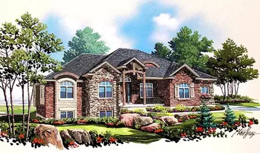 Traditional house plans 53-184 - front exterior, 2,559 sq ft, 2 bed, 1 bath house plans | Monster House Plans