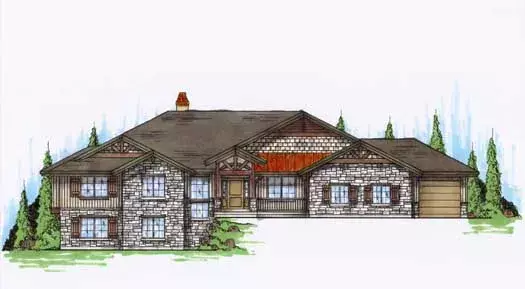 Traditional house plans 53-186 - front exterior, 2,581 sq ft, 3 bed, 2 bath house plans | Monster House Plans