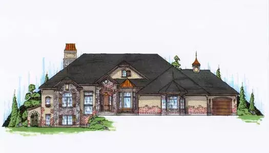 Traditional house plans 53-198 - front exterior, 2,729 sq ft, 2 bed, 2 bath house plans | Monster House Plans