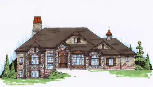 European house plans 53-201 - front exterior, 2,741 sq ft, 2 bed, 2 bath house plans | Monster House Plans