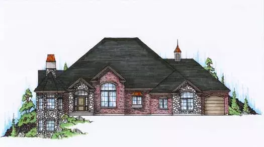 Traditional house plans 53-219 - front exterior, 3,076 sq ft, 2 bed, 2 bath house plans | Monster House Plans