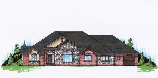 Traditional house plans 53-224 - front exterior, 3,170 sq ft, 3 bed, 2 bath house plans | Monster House Plans