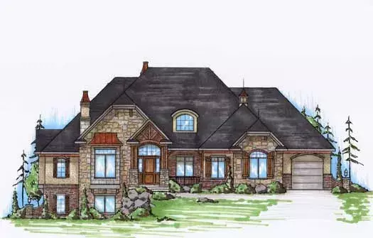 English Country house plans 53-229 - front exterior, 3,326 sq ft, 2 bed, 2 bath house plans | Monster House Plans
