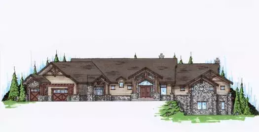Mountain Rustic house plans 53-234 - front exterior, 4,125 sq ft, 2 bed, 3 bath house plans | Monster House Plans