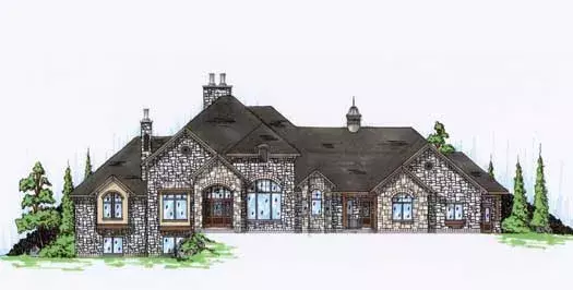 English Country house plans 53-237 - front exterior, 4,371 sq ft, 2 bed, 2 bath house plans | Monster House Plans