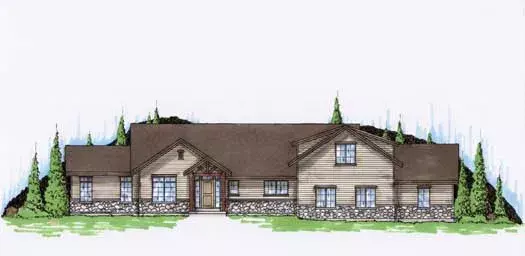 Traditional house plans 53-249 - front exterior, 2,152 sq ft, 2 bed, 2 bath house plans | Monster House Plans