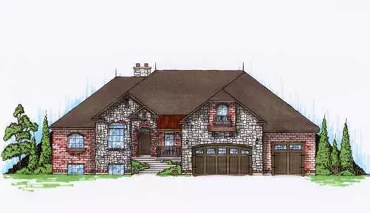 Traditional house plans 53-250 - front exterior, 2,310 sq ft, 3 bed, 2 bath house plans | Monster House Plans