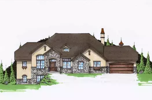 Traditional house plans 53-252 - front exterior, 2,828 sq ft, 2 bed, 2 bath house plans | Monster House Plans