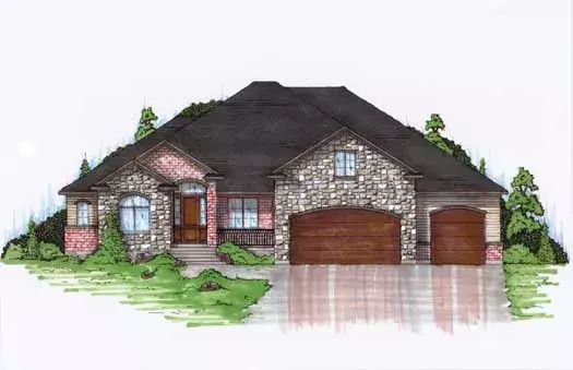 Traditional house plans 53-258 - front exterior, 2,449 sq ft, 3 bed, 2 bath house plans | Monster House Plans