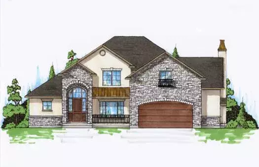 Traditional house plans 53-268 - front exterior, 3,198 sq ft, 4 bed, 3 bath house plans | Monster House Plans