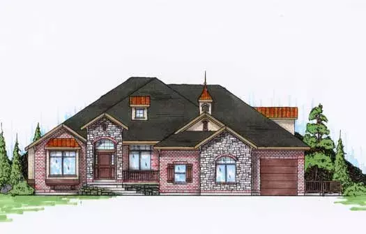 Traditional house plans 53-269 - front exterior, 3,280 sq ft, 3 bed, 2 bath house plans | Monster House Plans