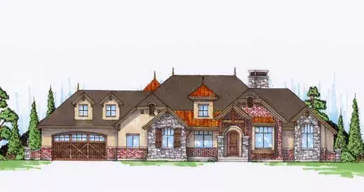 Traditional house plans 53-270 - front exterior, 3,288 sq ft, 3 bed, 3 bath house plans | Monster House Plans