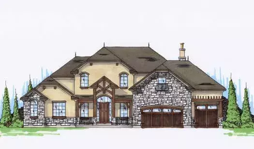 European house plans 53-273 - front exterior, 3,326 sq ft, 5 bed, 3 bath house plans | Monster House Plans