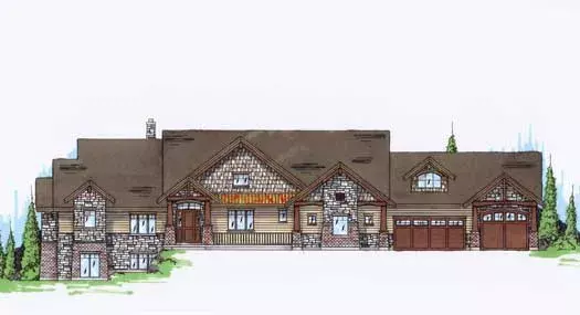 Country house plans 53-275 - front exterior, 2,872 sq ft, 2 bed, 2 bath house plans | Monster House Plans