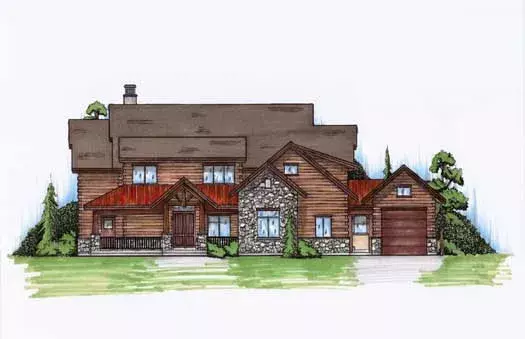 Country house plans 53-289 - front exterior, 3,660 sq ft, 3 bed, 3 bath house plans | Monster House Plans