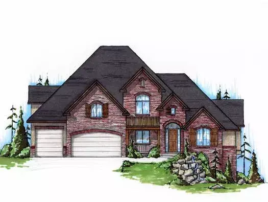 Traditional house plans 53-290 - front exterior, 3,704 sq ft, 5 bed, 3 bath house plans | Monster House Plans