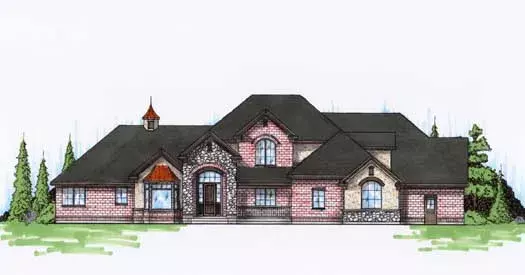Traditional house plans 53-305 - front exterior, 4,155 sq ft, 3 bed, 3 bath house plans | Monster House Plans