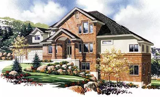 Traditional house plans 53-319 - front exterior, 4,537 sq ft, 5 bed, 4 bath house plans | Monster House Plans