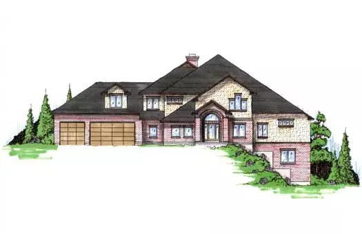 Traditional house plans 53-320 - front exterior, 4,537 sq ft, 5 bed, 4 bath house plans | Monster House Plans