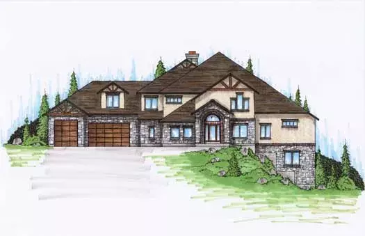 European house plans 53-321 - front exterior, 4,537 sq ft, 5 bed, 4 bath house plans | Monster House Plans