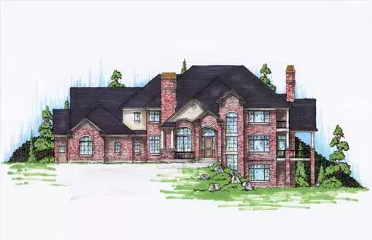 Traditional house plans 53-324 - front exterior, 4,775 sq ft, 5 bed, 3 bath house plans | Monster House Plans