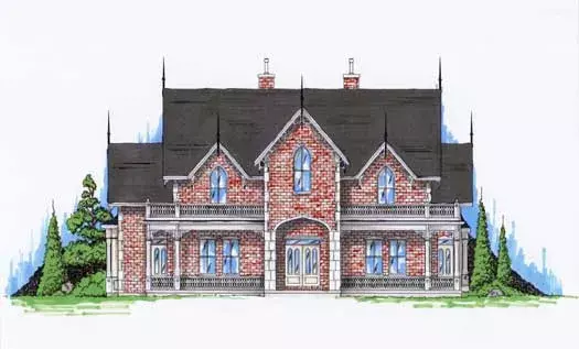 European house plans 53-328 - front exterior, 4,811 sq ft, 4 bed, 4 bath house plans | Monster House Plans