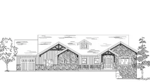 Mountain Rustic house plans 53-348 - front exterior, 1,855 sq ft, 2 bed, 2 bath house plans | Monster House Plans