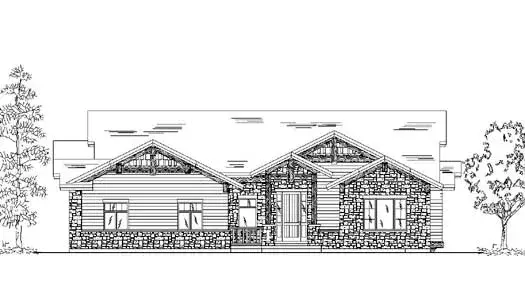 Mountain Rustic house plans 53-353 - front exterior, 2,100 sq ft, 1 bed, 1 bath house plans | Monster House Plans