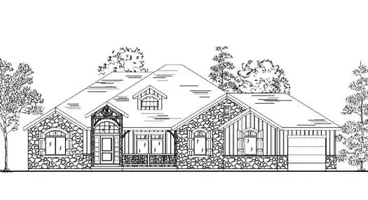 Traditional house plans 53-354 - front exterior, 2,129 sq ft, 2 bed, 2 bath house plans | Monster House Plans