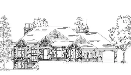 European house plans 53-356 - front exterior, 2,159 sq ft, 2 bed, 2 bath house plans | Monster House Plans