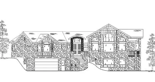 Contemporary house plans 53-357 - front exterior, 2,203 sq ft, 1 bed, 1 bath house plans | Monster House Plans