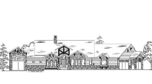 Mountain Rustic house plans 53-358 - front exterior, 2,400 sq ft, 2 bed, 2 bath house plans | Monster House Plans