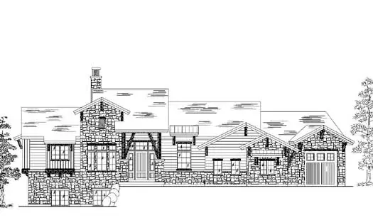 Mountain Rustic house plans 53-361 - front exterior, 2,470 sq ft, 1 bed, 1 bath house plans | Monster House Plans