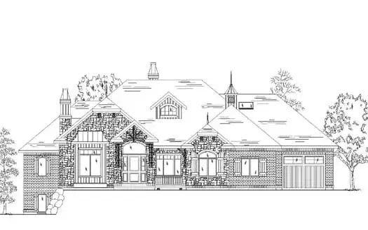 Mountain Rustic house plans 53-364 - front exterior, 2,542 sq ft, 2 bed, 2 bath house plans | Monster House Plans