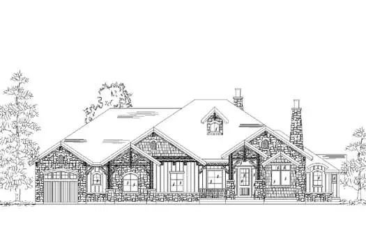 Mountain Rustic house plans 53-365 - front exterior, 2,596 sq ft, 3 bed, 2 bath house plans | Monster House Plans
