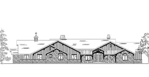 Traditional house plans 53-372 - front exterior, 4,950 sq ft, 5 bed, 3 bath house plans | Monster House Plans
