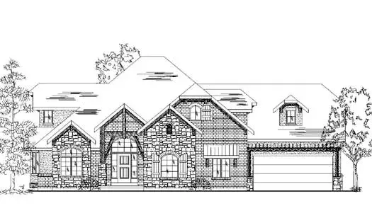 European house plans 53-375 - front exterior, 2,962 sq ft, 4 bed, 3 bath house plans | Monster House Plans