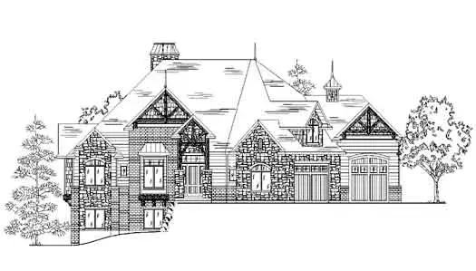 Mountain Rustic house plans 53-377 - front exterior, 2,533 sq ft, 4 bed, 3 bath house plans | Monster House Plans