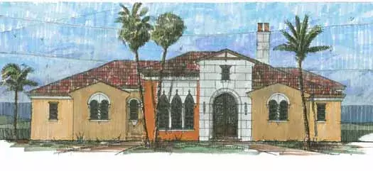 Mediterranean house plans 54-102 - front exterior, 4,010 sq ft, 4 bed, 5 bath house plans | Monster House Plans