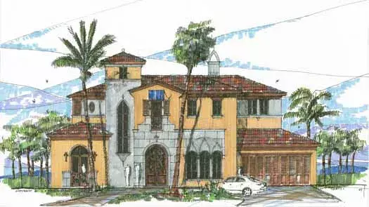 Italian house plans 54-103 - front exterior, 5,048 sq ft, 5 bed, 5 bath house plans | Monster House Plans